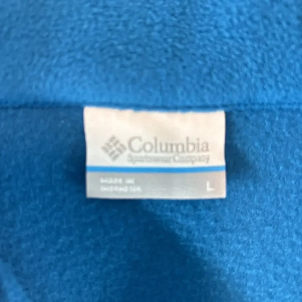 Columbia Men's Blue Full Zip Fleece Jacket Interchange Logo Size Large